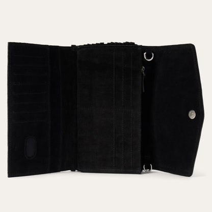 Spiral Suede Fringed Clutch Black - Stetson