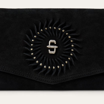 Spiral Suede Fringed Clutch Black - Stetson