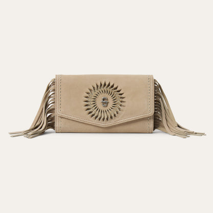 Spiral Suede Fringed Clutch Sand - Stetson