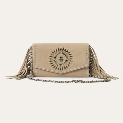 Spiral Suede Fringed Clutch Sand - Stetson
