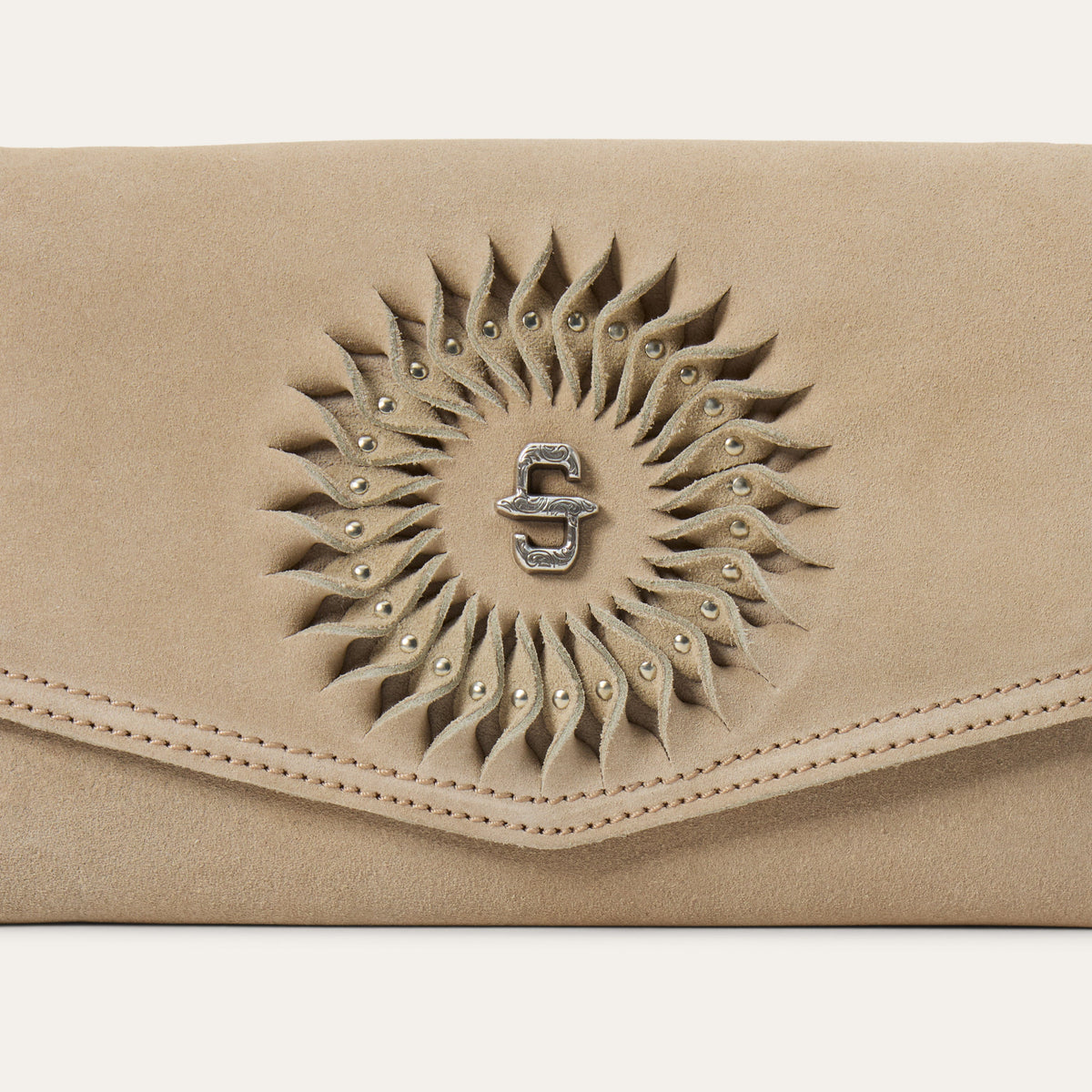 Spiral Suede Fringed Clutch Sand - Stetson