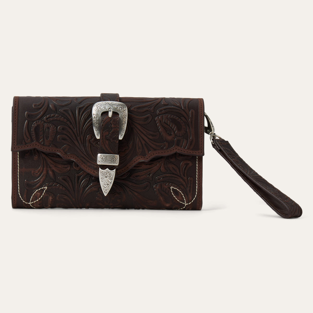 Tooled Clutch Wallet Brown - Stetson