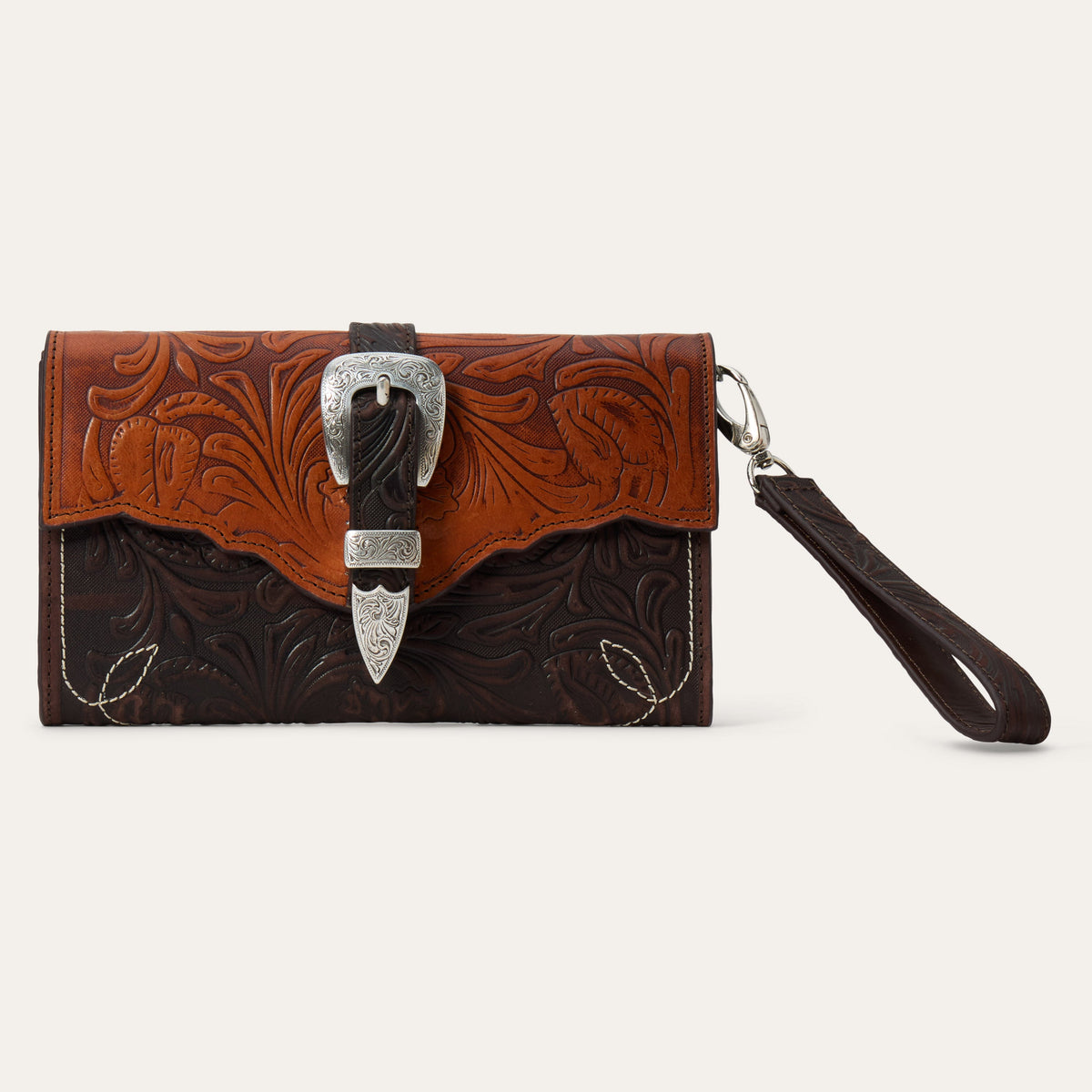 Tooled Clutch Wallet Brown / Tan - Stetson