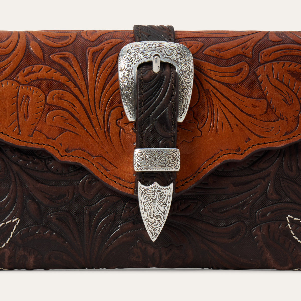 Tooled Clutch Wallet Brown / Tan - Stetson
