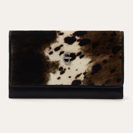Hair-On-Hide Front Flap Wallet Black - Stetson