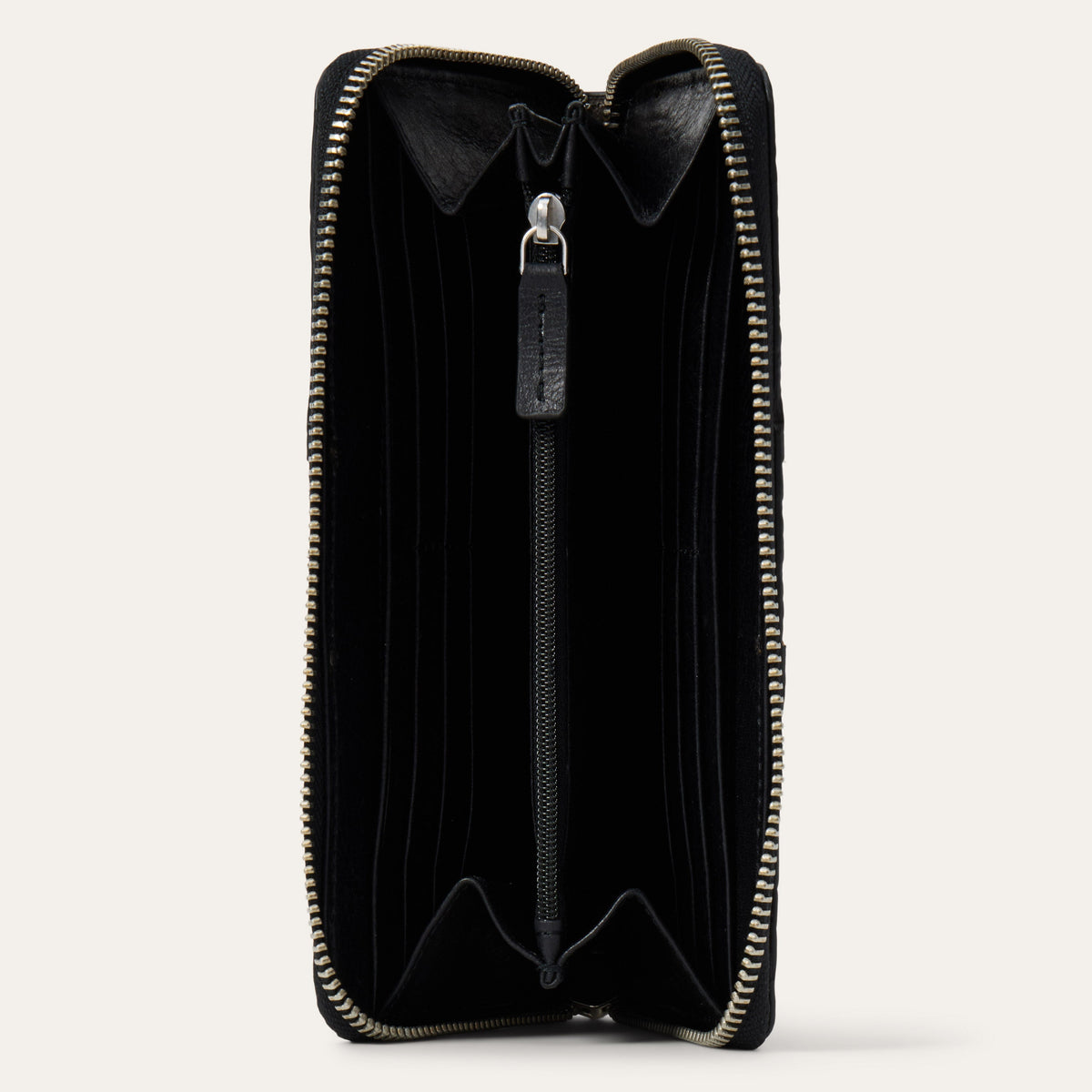 Hair-On-Hide Tooled Zip Wallet Black - Stetson