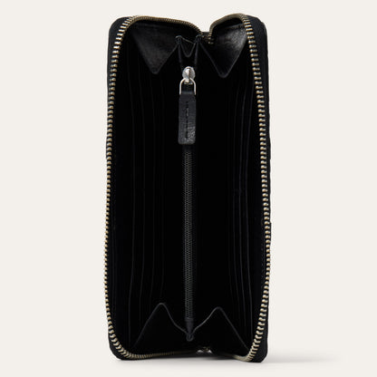 Hair-On-Hide Tooled Zip Wallet Black - Stetson