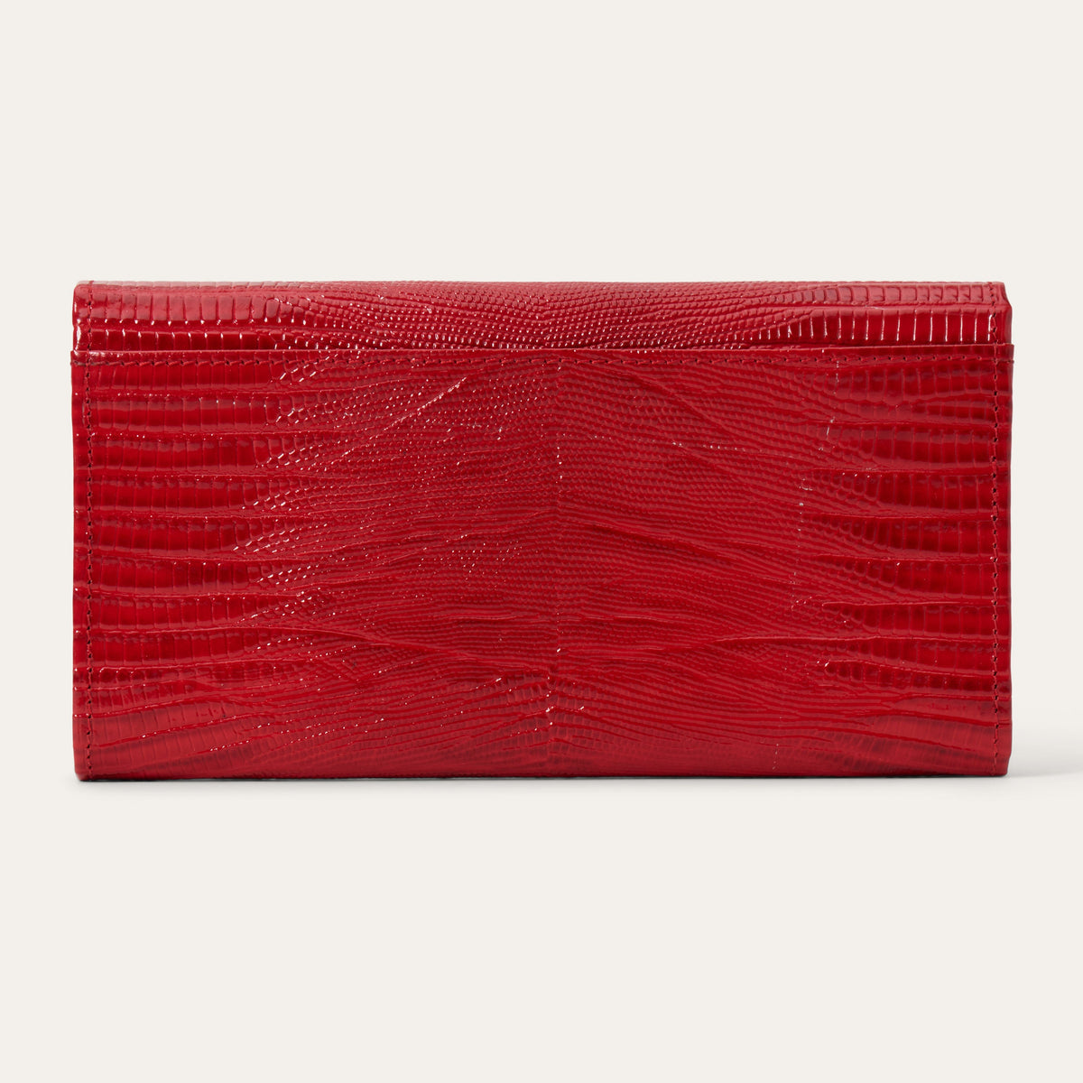 Lizard Embossed Front Flap Wallet Red - Stetson