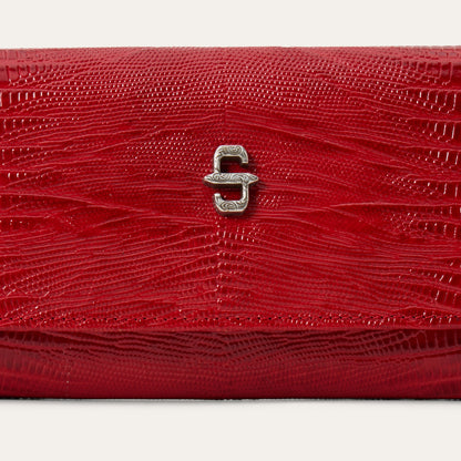 Lizard Embossed Front Flap Wallet Red - Stetson