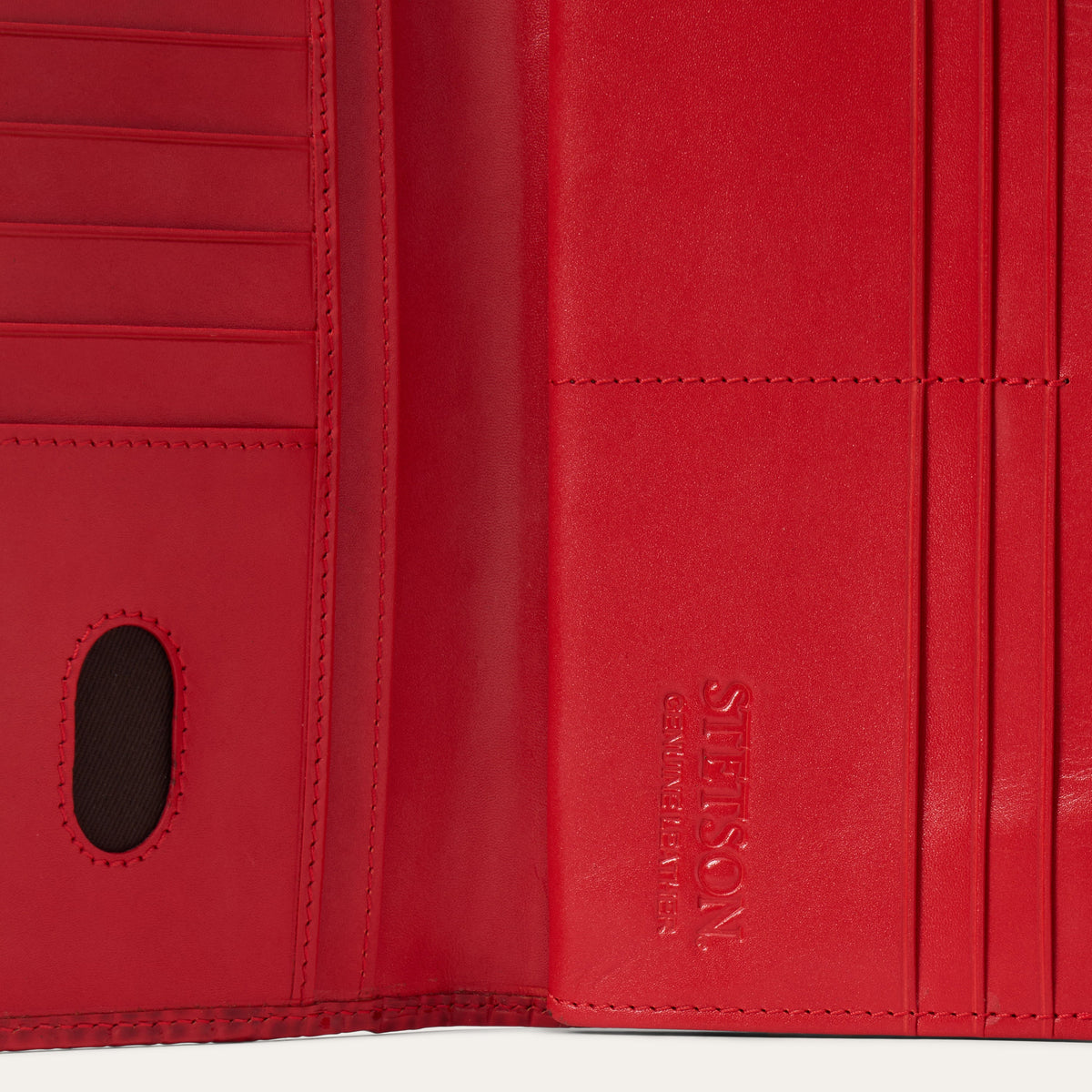 Lizard Embossed Front Flap Wallet Red - Stetson