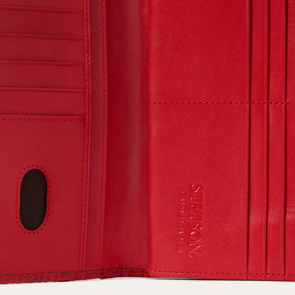 Lizard Embossed Front Flap Wallet Red - Stetson