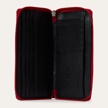 Tooled Croco Embossed Zip Wallet Red - Stetson