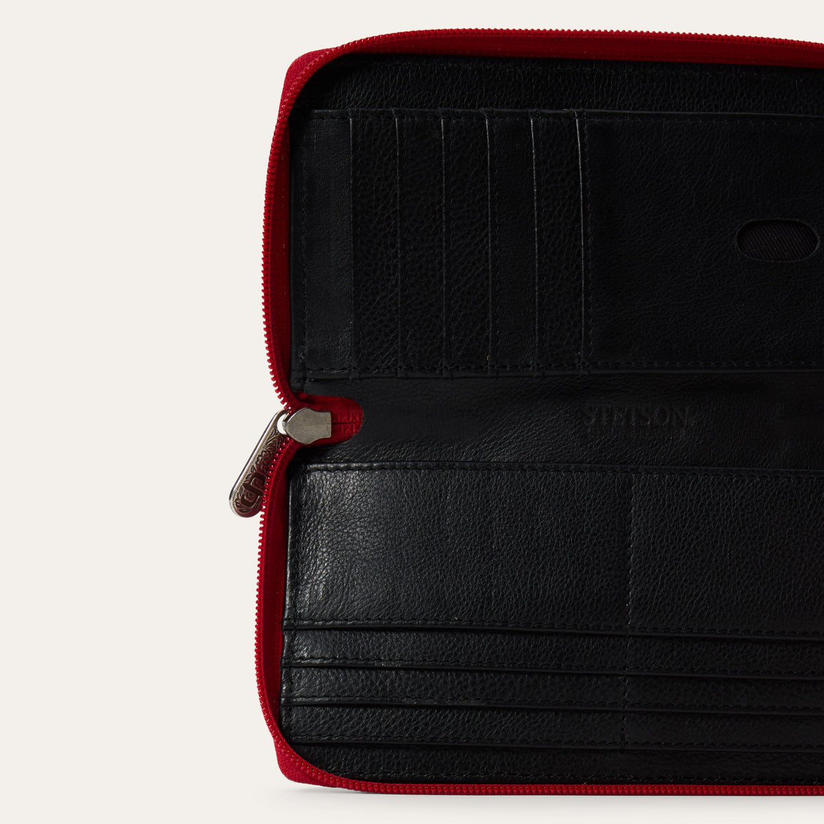 Tooled Croco Embossed Zip Wallet Red - Stetson