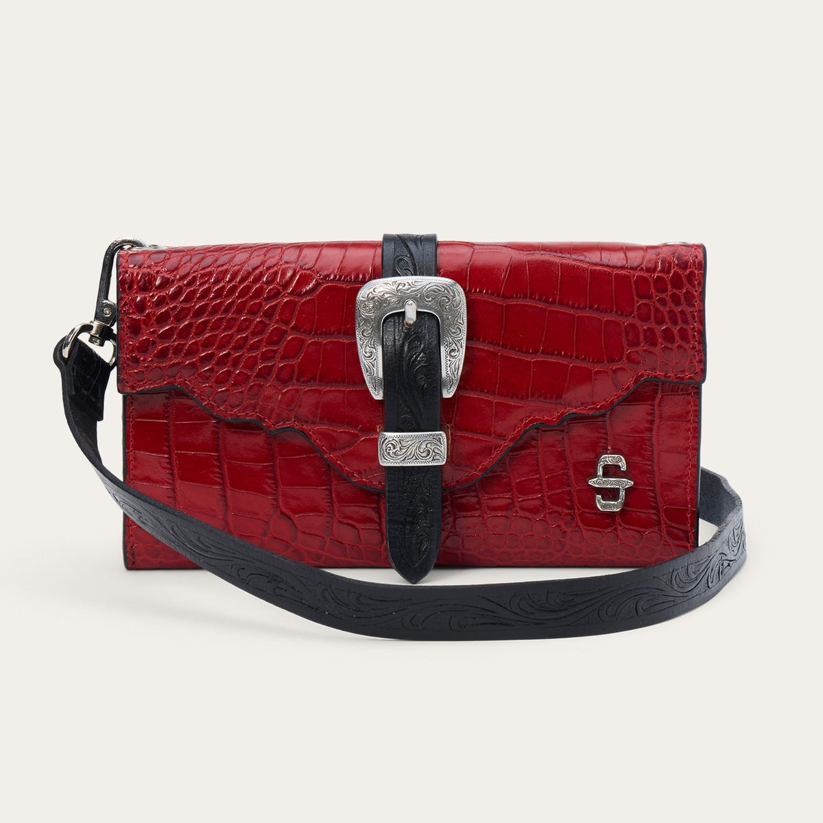 Croco Embossed Clutch Wallet Red - Stetson