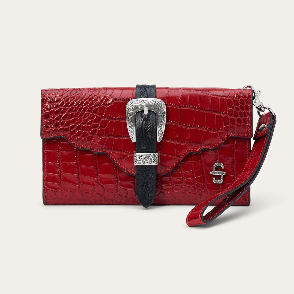 Croco Embossed Clutch Wallet Red - Stetson