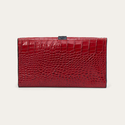 Croco Embossed Clutch Wallet Red - Stetson