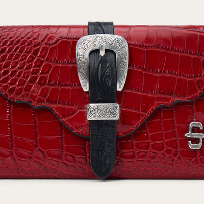 Croco Embossed Clutch Wallet Red - Stetson