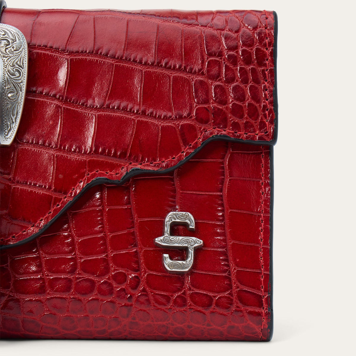 Croco Embossed Clutch Wallet Red - Stetson