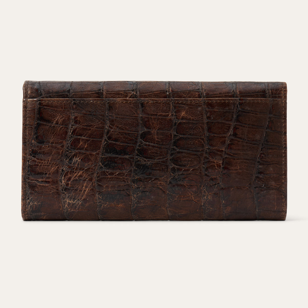 Croco Embossed Front Flap Wallet Brown - Stetson