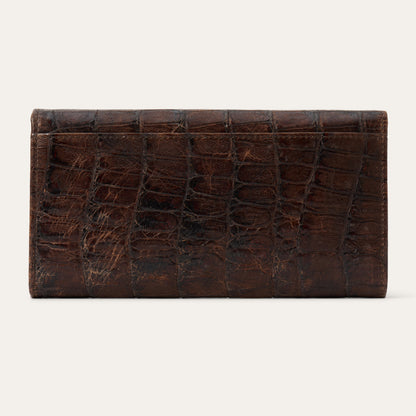 Croco Embossed Front Flap Wallet Brown - Stetson