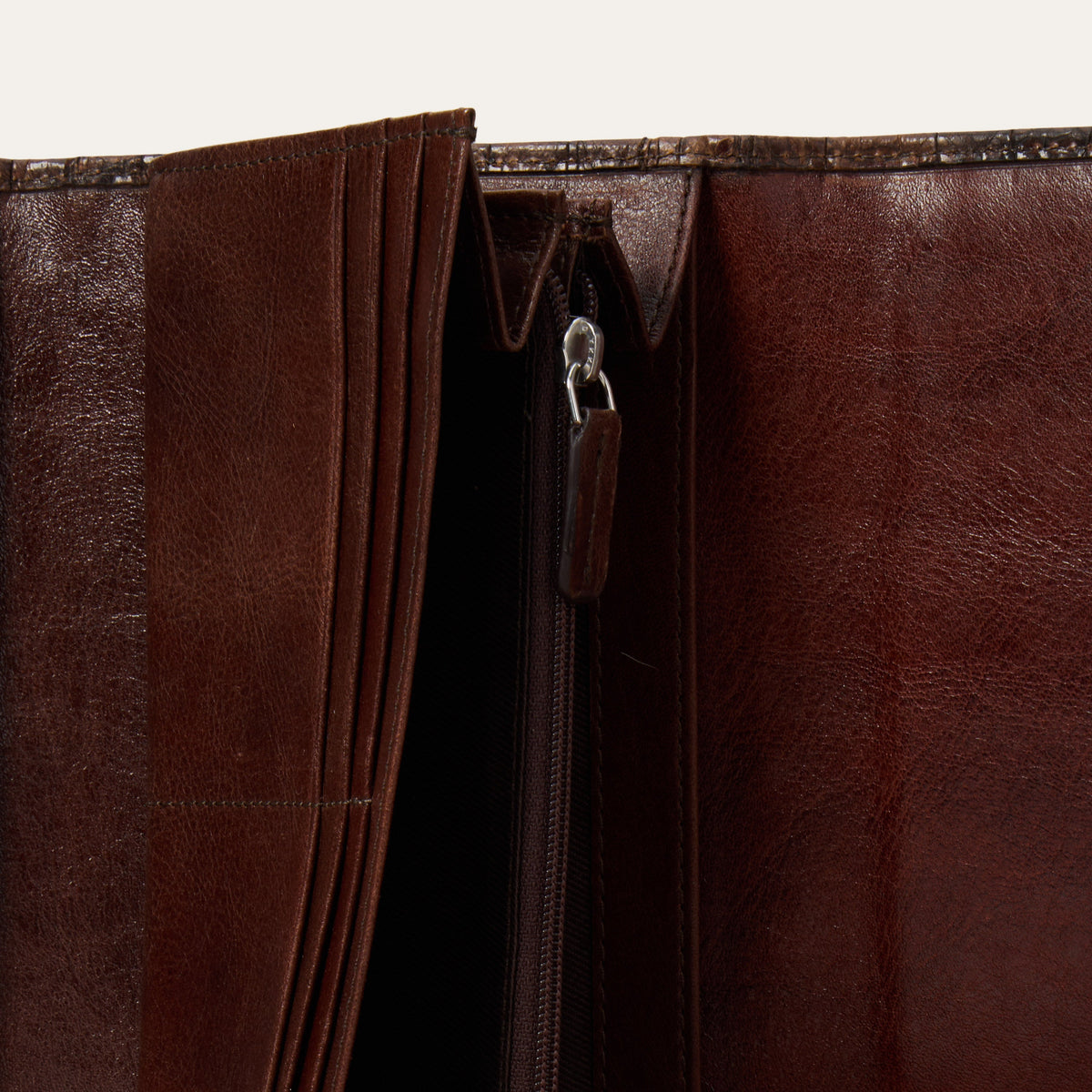 Croco Embossed Front Flap Wallet Brown - Stetson
