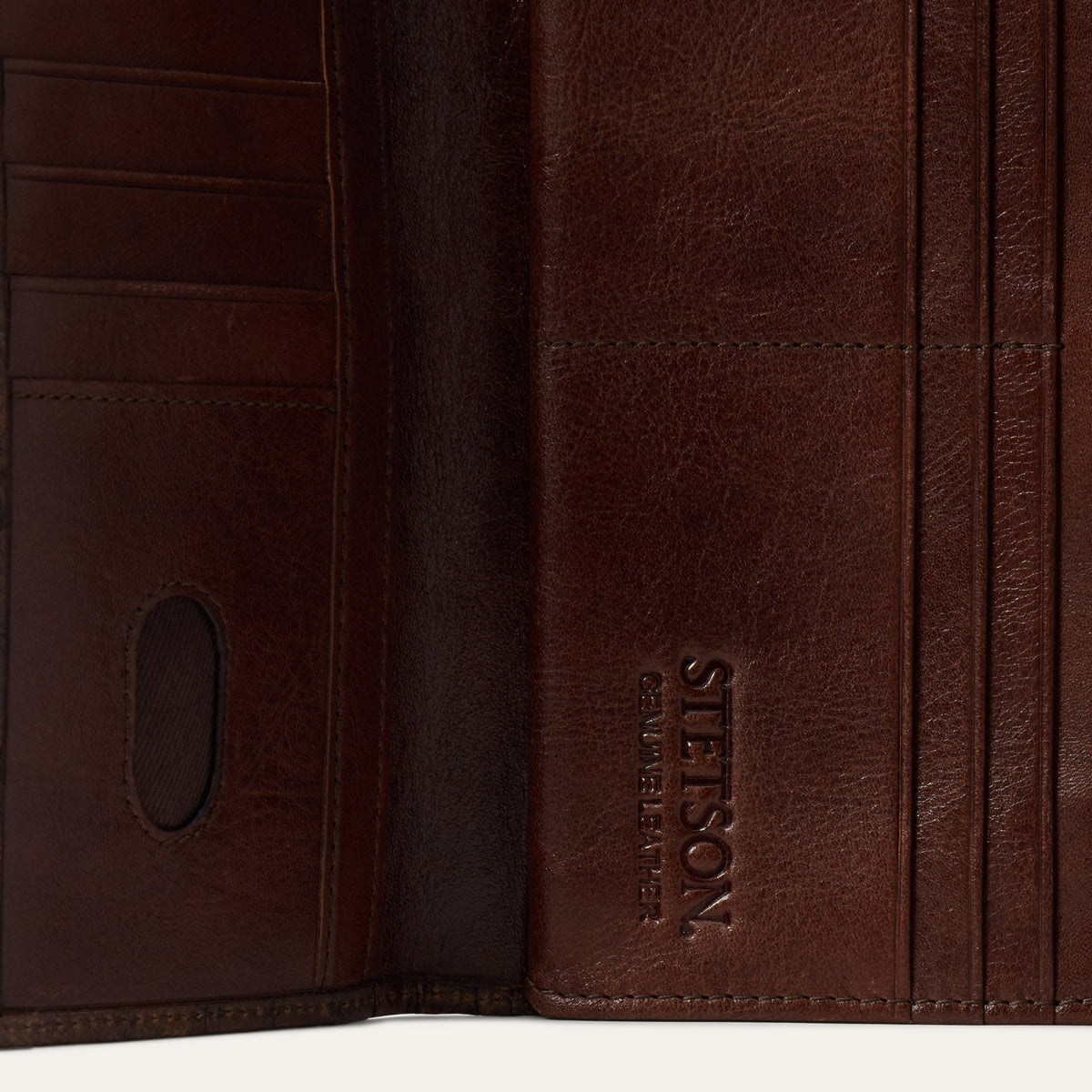 Croco Embossed Front Flap Wallet Brown - Stetson