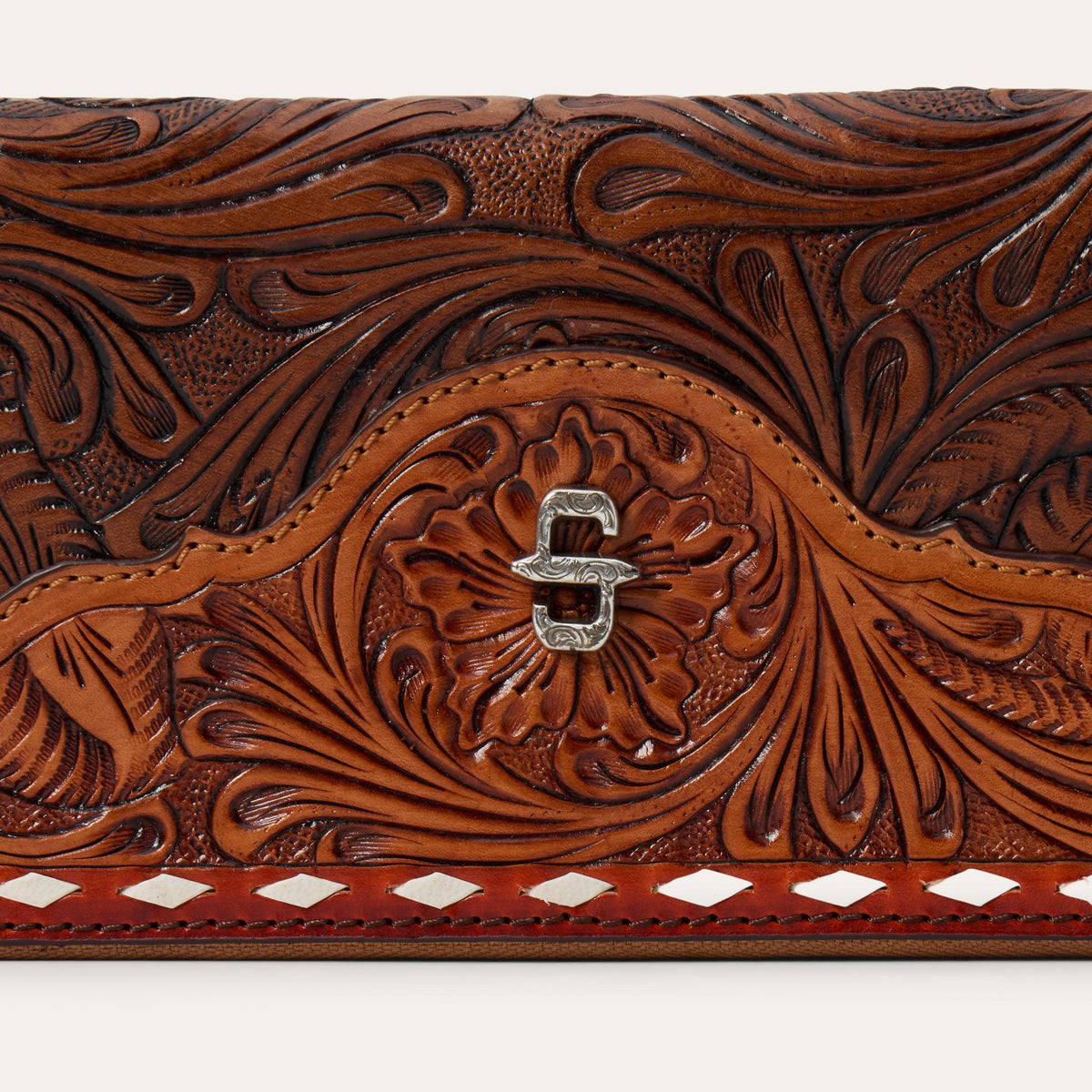Tooled Zip Wallet Brown - Stetson