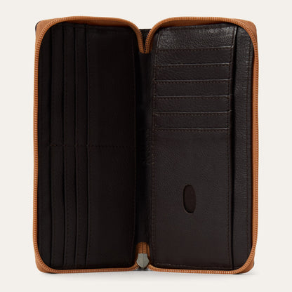Tooled Zip Wallet Brown - Stetson