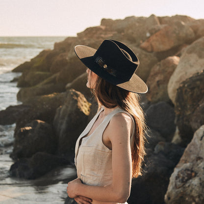Midtown Wide Flat Brim Hat Black - Stetson