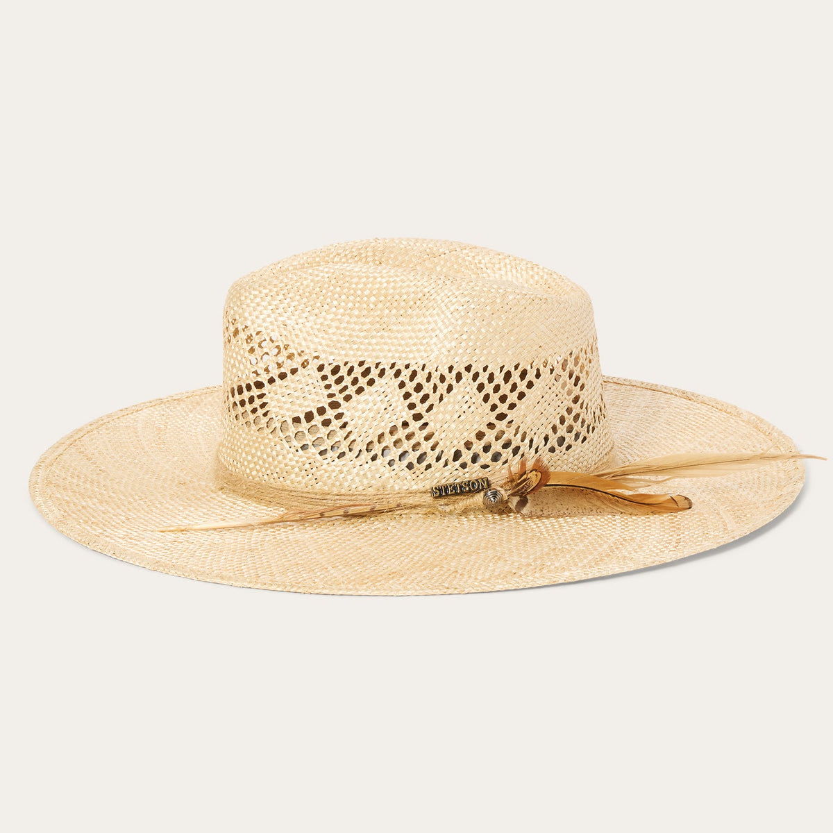 Chorus Straw Flat Brim Hat Natural - Stetson