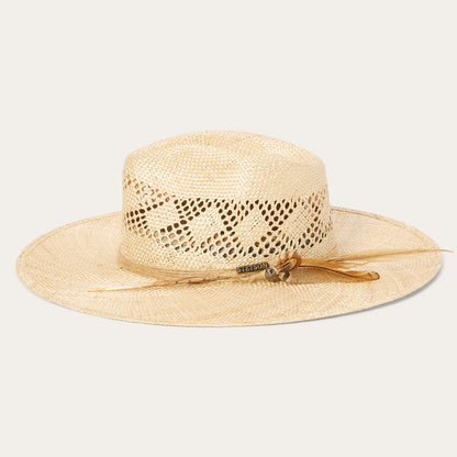 Chorus Straw Flat Brim Hat Natural - Stetson