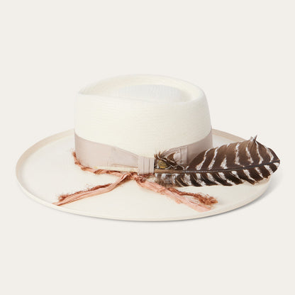 Kings Row Shantung Straw Fedora Natural - Stetson