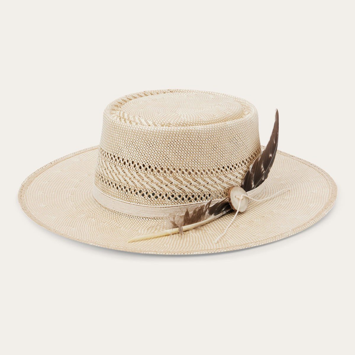 Batterson Straw Hat Ivory/Tan - Stetson