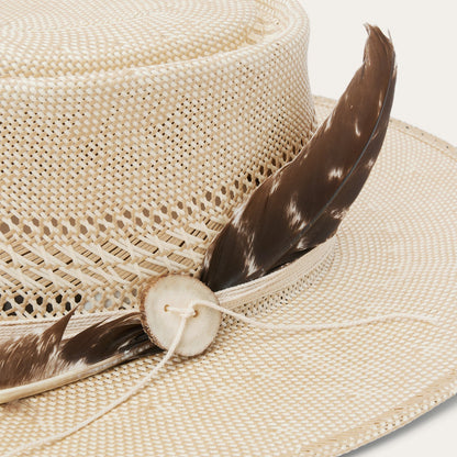 Batterson Straw Hat Ivory/Tan - Stetson