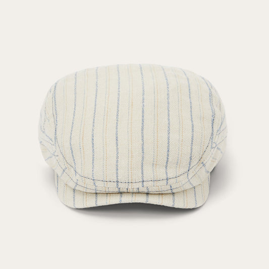 Striped Linen Driver Cap Off White with Stripes - Stetson