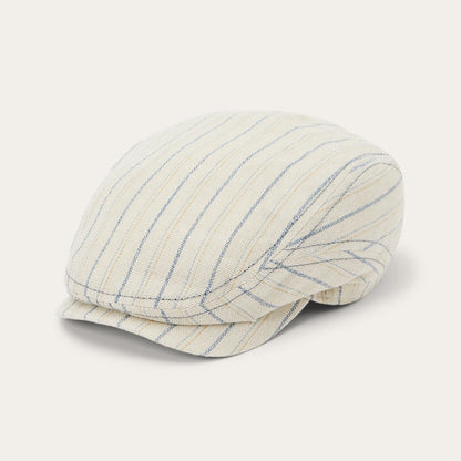 Striped Linen Driver Cap Off White with Stripes - Stetson