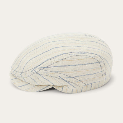 Striped Linen Driver Cap Off White with Stripes - Stetson