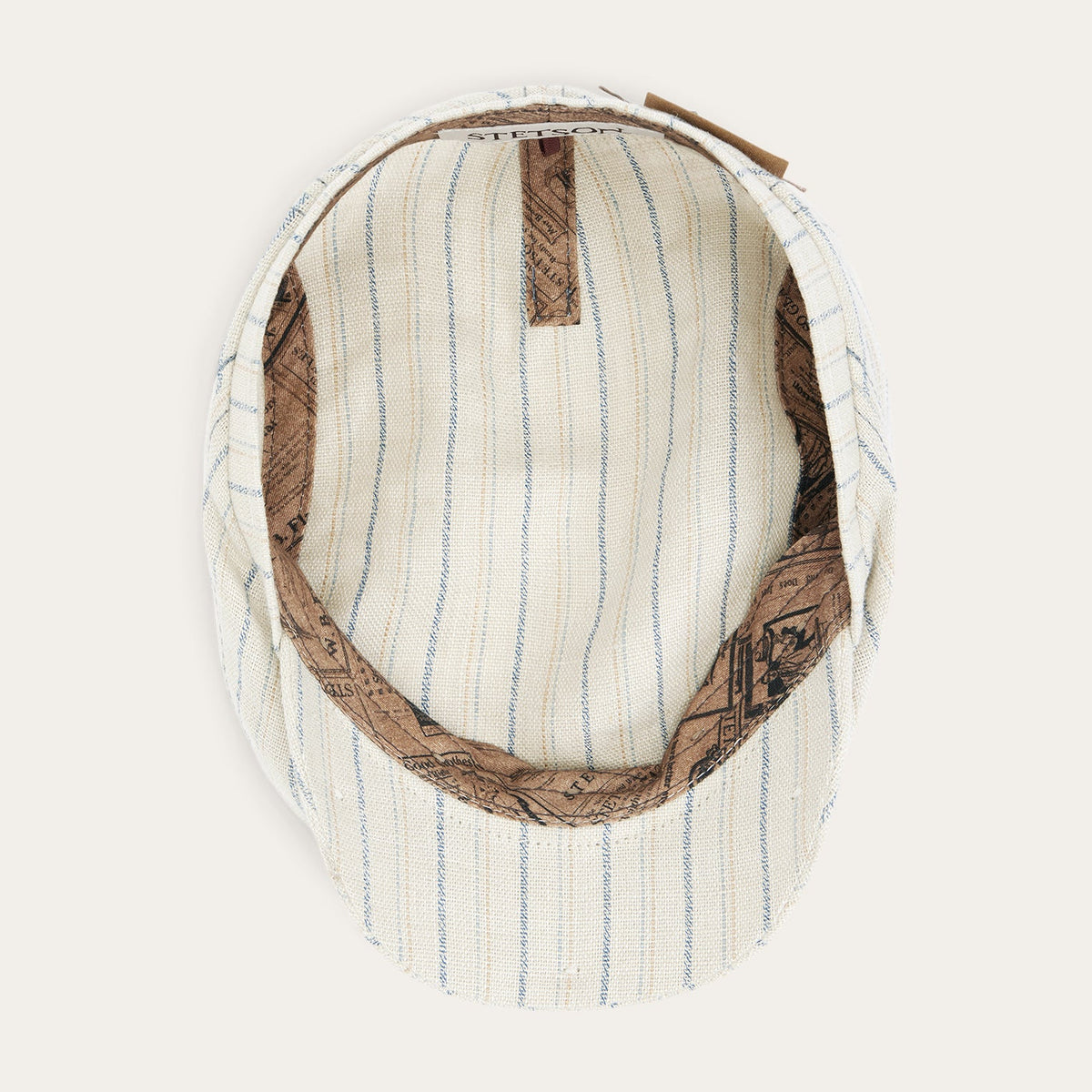 Striped Linen Driver Cap Off White with Stripes - Stetson