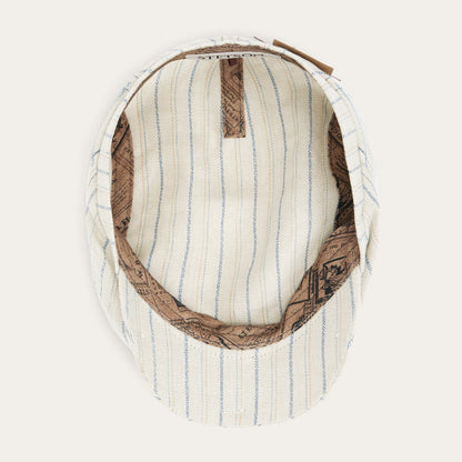Striped Linen Driver Cap Off White with Stripes - Stetson