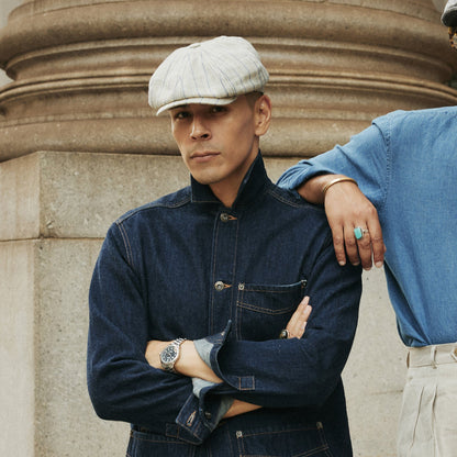 Striped Linen Hatteras Off White with Stripes - Stetson