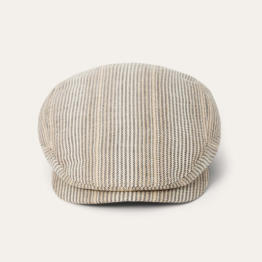 Premium Linen Driver Cap Beige / Brown Stripe - Stetson