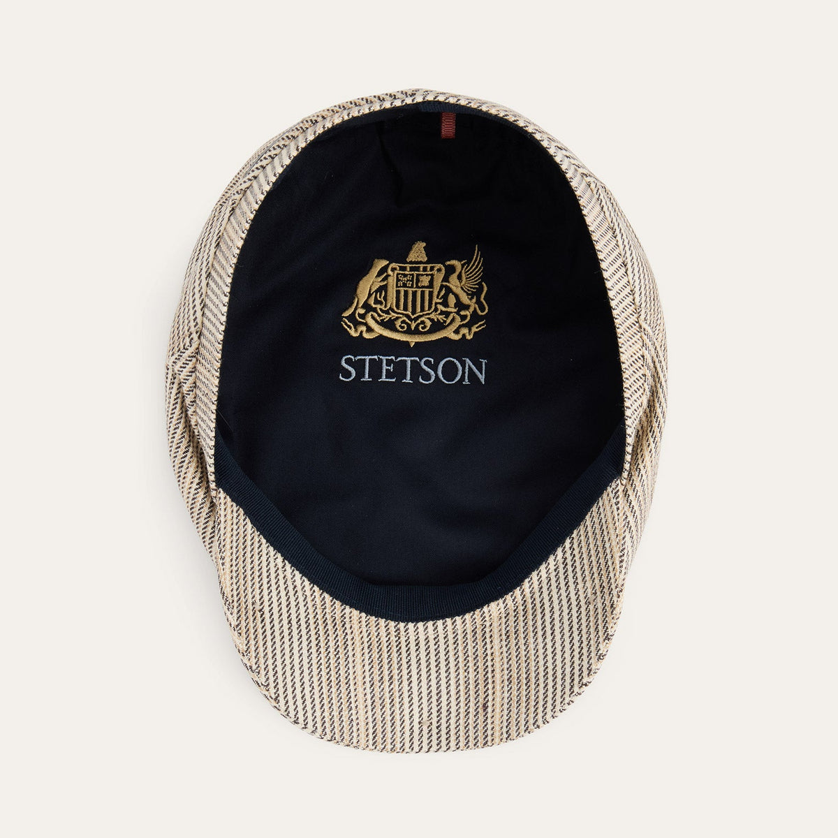 Premium Linen Driver Cap Beige / Brown Stripe - Stetson