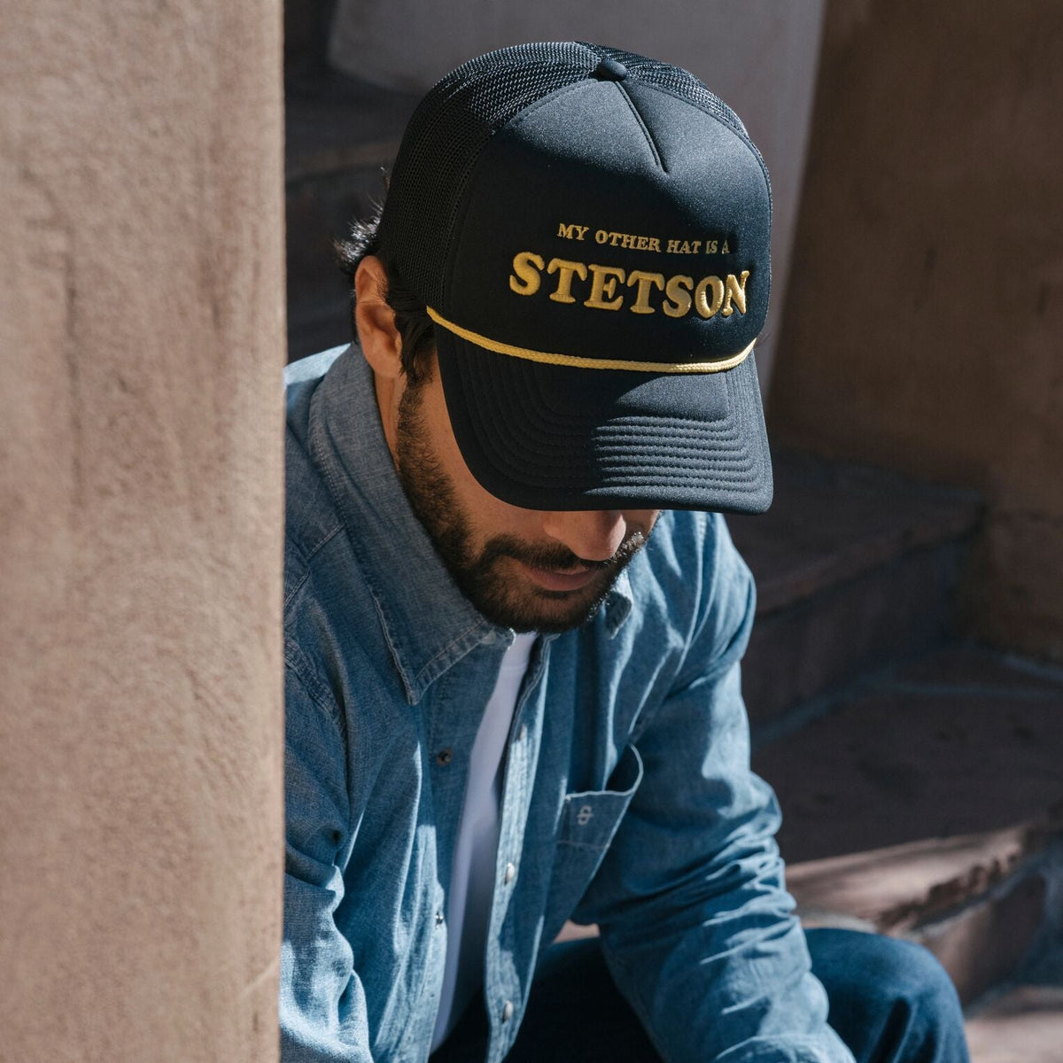 My Other Hat Is A Stetson Trucker Cap Black - Stetson