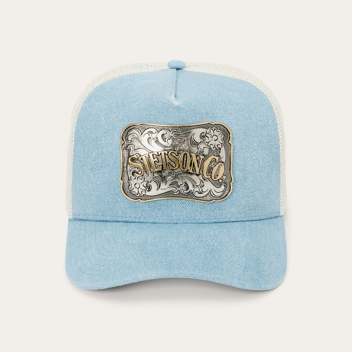 Denim Plaque Trucker Hat Blue - Stetson