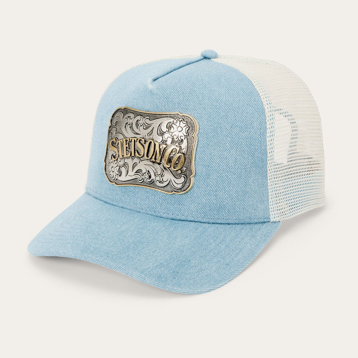 Denim Plaque Trucker Hat Blue - Stetson