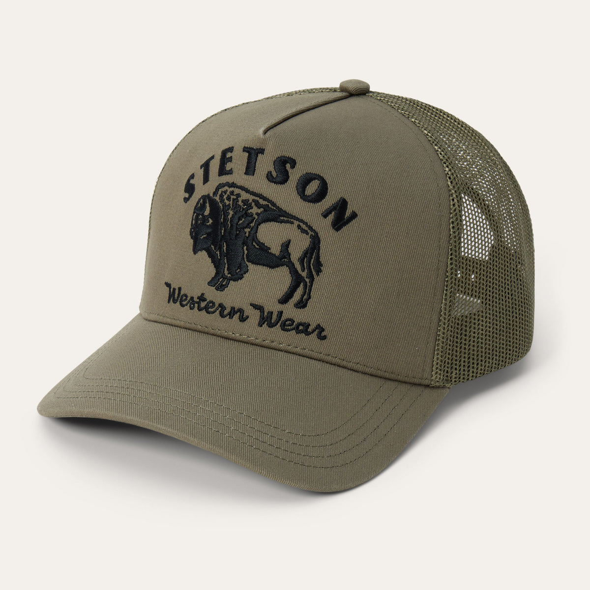 Bison Trucker Hat Olive - Stetson