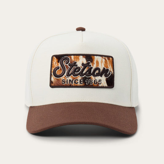 Cowhide Patch Trucker Hat Off White / Brown - Stetson