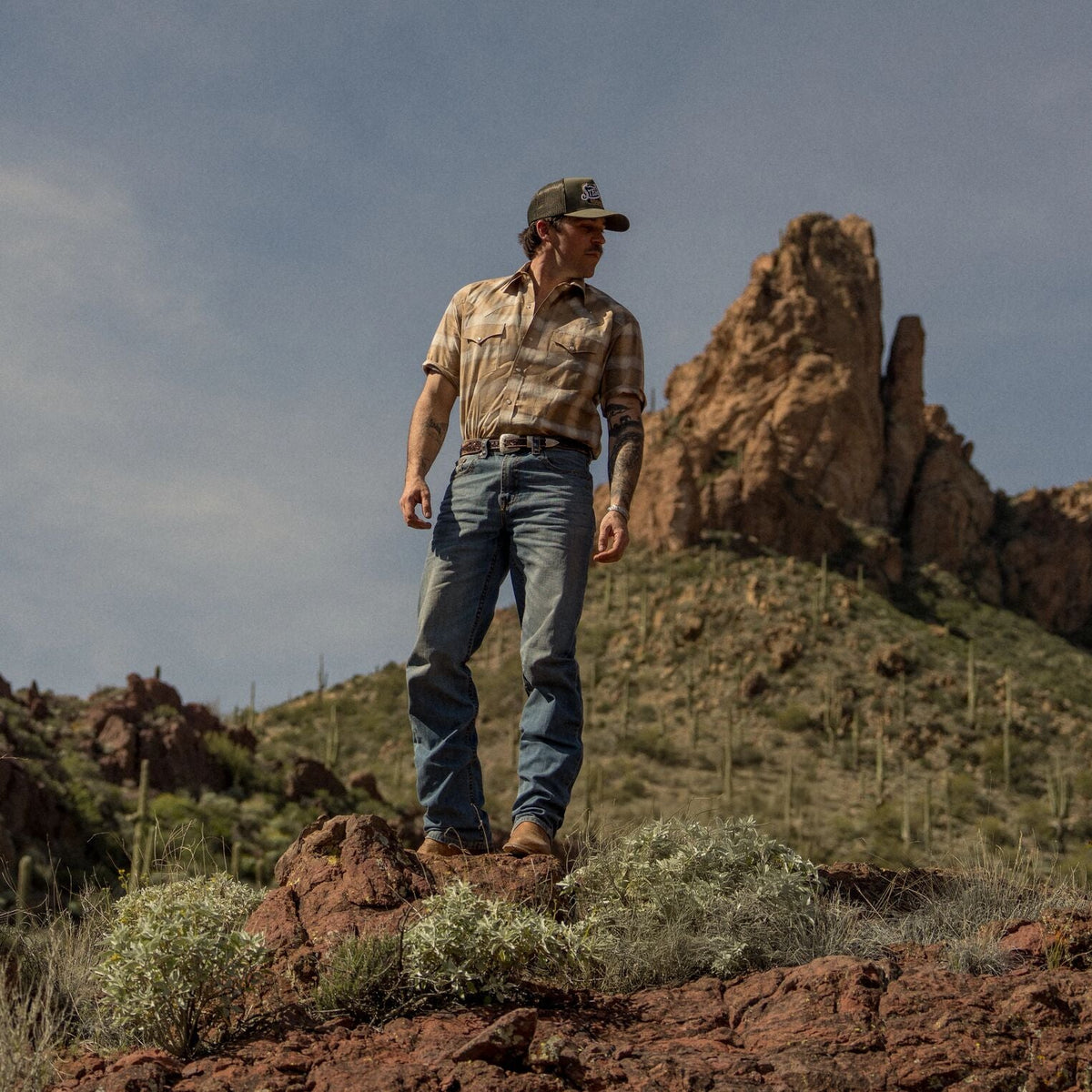 Rodeo Patch Trucker Cap Olive - Stetson