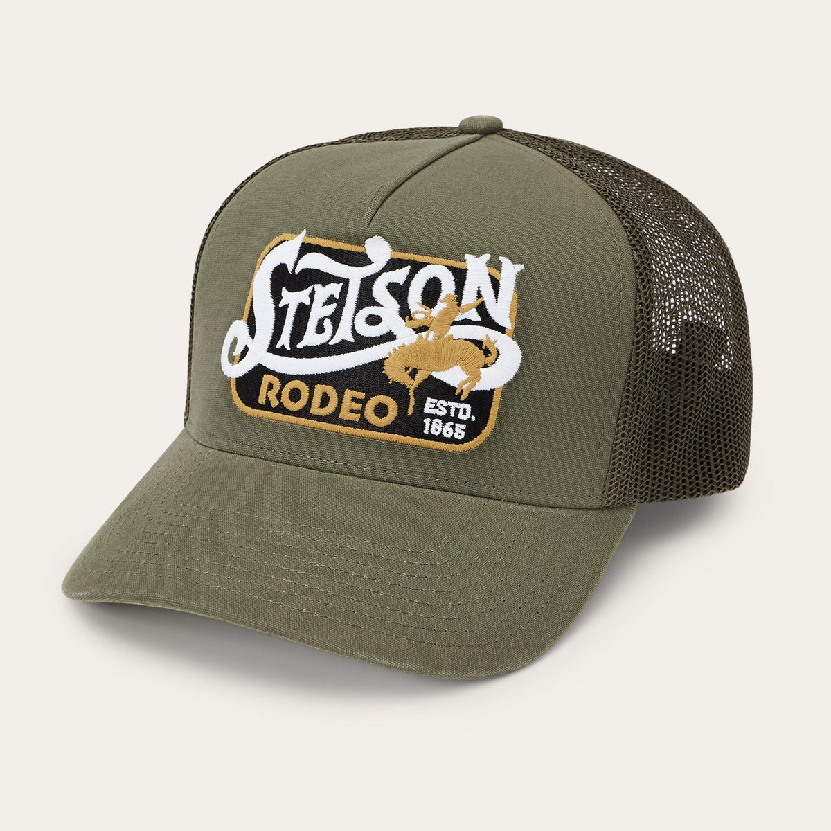 Rodeo Patch Trucker Cap Olive - Stetson