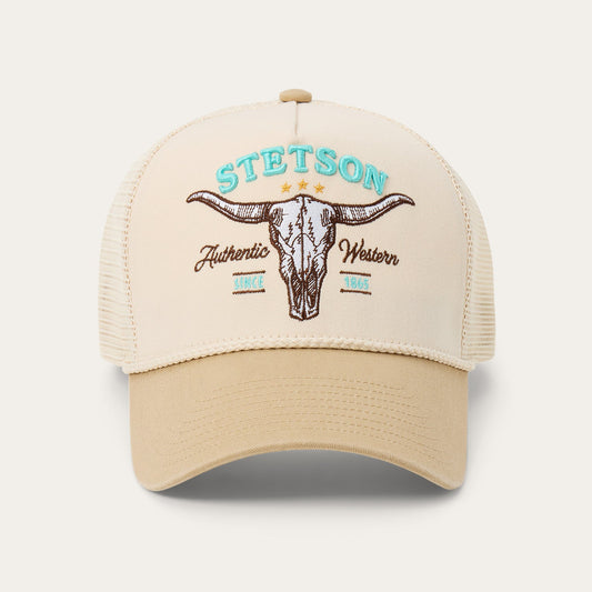 Skull Trucker Hat Off White / Khaki - Stetson